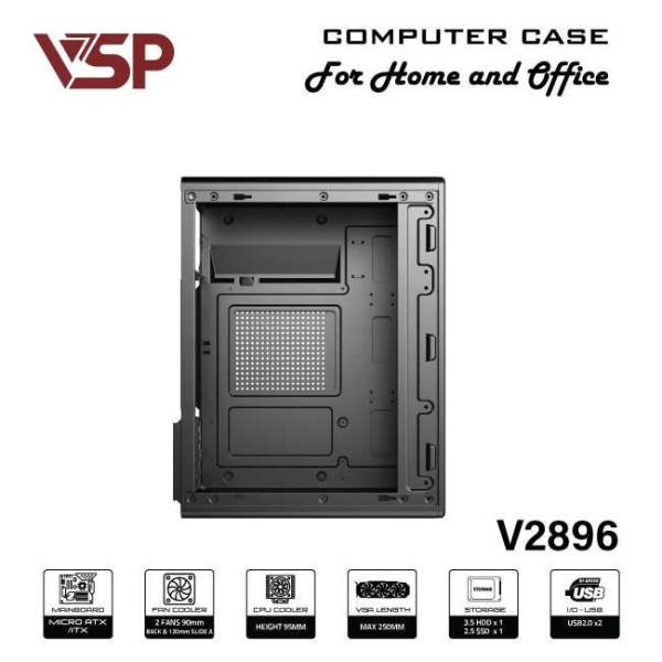 VỎ CASE VSP V2896 BLACK (M-ATX)