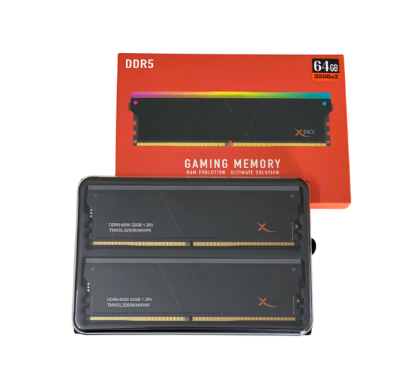 KIT RAM V-COLOR MANTA XSKY 64GB (32GBX2) 6000MHZ DDR5 RGB (TMXSL3260834KWK)