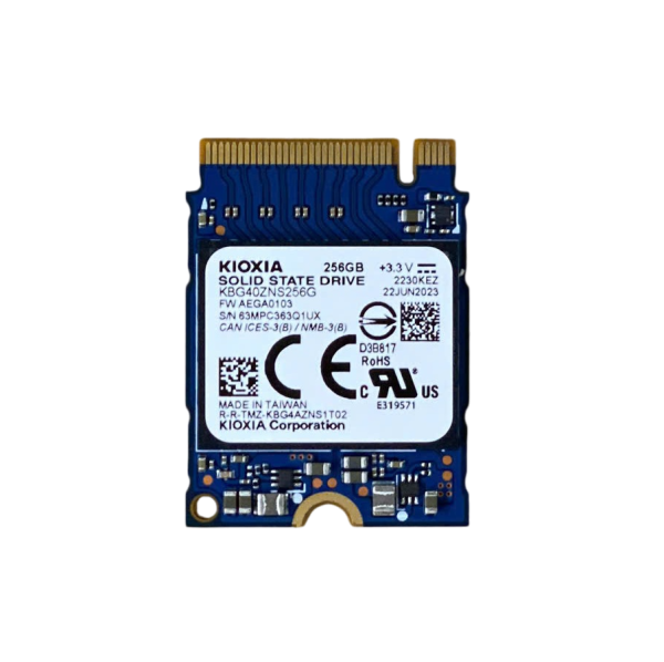 SSD KIOXIA 256GB BG4 (ĐỌC 2200 MB/S GHI 1400MB/S) PCIE GEN 3X4 M.2 2230 (CÓ KHAY NỐI)