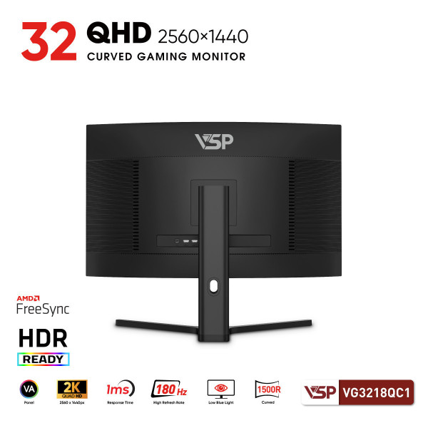 MÀN HÌNH CONG GAMING 2K VSP VG3218QC1 (31.5 INCH/ QHD/ VA/ 180HZ/ 1MS)