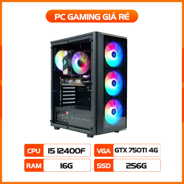 PC Gaming CORE I5 12400F | Ram 16G | GTX 750TI 4G | SSD 256G