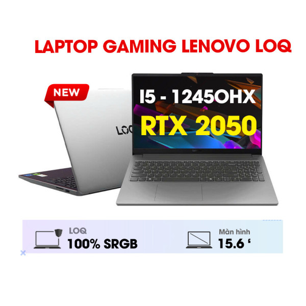 Laptop Gaming Lenovo LOQ 15IAX9E 83LK006CIN (Core i5-12450HX | 12GB | 512GB SSD | RTX 2050 4GB | 15.6' FHD 144Hz | Win11 | Grey)