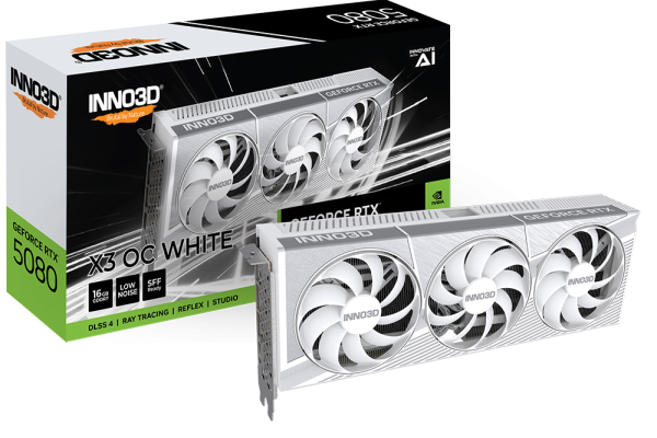 VGA INNO3D GeForce RTX 5080 X3 OC 16GB GDDR7 WHITE