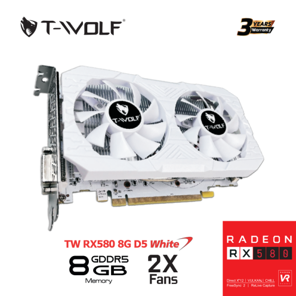 VGA T-WOLF RX 580 8GB GDDR5 WHITE