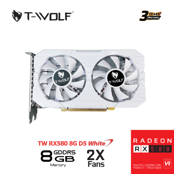 VGA T-WOLF RX 580 8GB GDDR5 WHITE