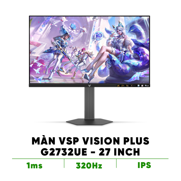 Màn hình VSP Vision Plus G2732UE (27inch / IPS / 10bit / 4K160Hz - FHD320Hz / 1ms / FreeSync)