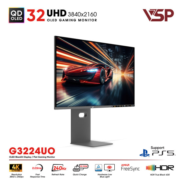 Màn hình QD-OLED Ai gaming Vision Pro G3224UO (32inch / 4K / 10bit / 240Hz / 0.03ms / G-sync)
