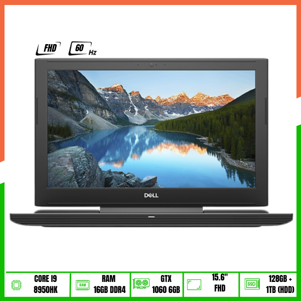 Laptop Gaming Dell G7-7588 (Core i9-8950HK | 16GB | 128GB SSD + 1TB HDD | GTX 1060 6GB | 15.6' FHD IPS | Win10 | Đen)