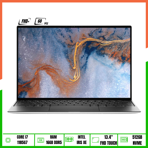 Laptop Dell XPS 9310 (Core i7-1185G7 | 16GB | 512GB SSD | Iris Xe | 13.4' FHD+ Cảm ứng | Win11 | Bạc)