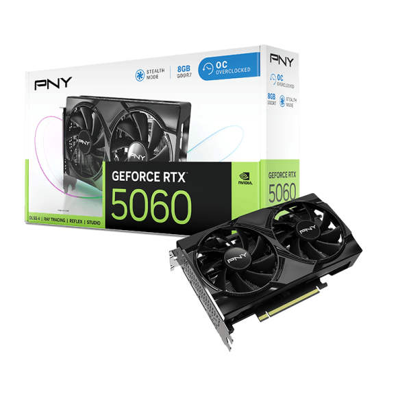 VGA PNY GEFORCE RTX 5060 8GB GDDR7 OC DUAL FAN (3xDISPLAY PORT 1xHDMI)
