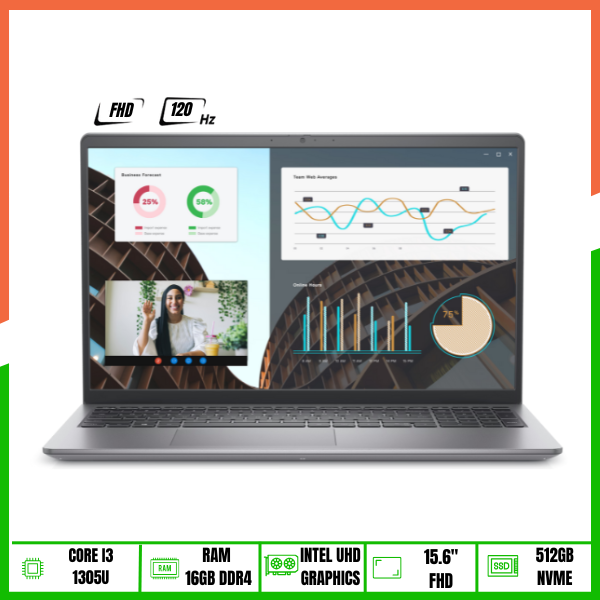 LAPTOP DELL VOSTRO 3530 (Core i3-1305U | 16GB | 512GB | Intel UHD | 15.6 inch FHD | Win 11 | Black)