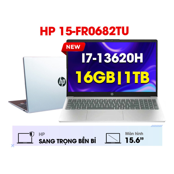 Laptop HP 15-FR0682TU  (Core i7-13620H | 16GB | 1TB SSD | Intel UHD Graphics | 15.6' FHD IPS 300 nits | Win11 | Bạc)