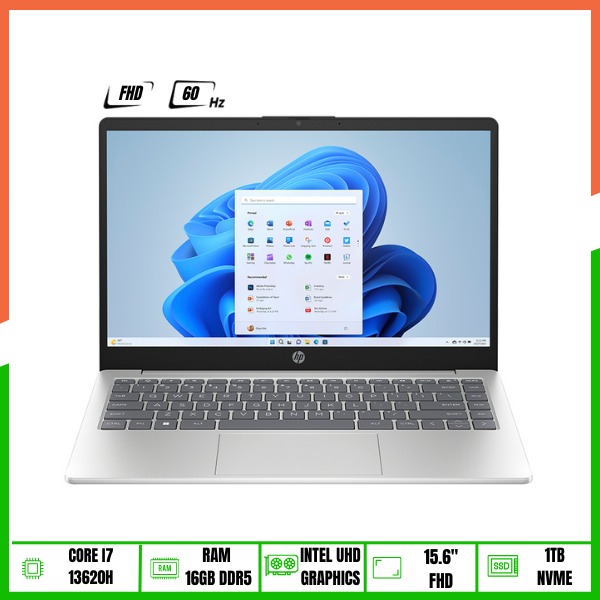 Laptop HP 15-FR0682TU  (Core i7-13620H | 16GB | 1TB SSD | Intel UHD Graphics | 15.6' FHD IPS 300 nits | Win11 | Bạc)