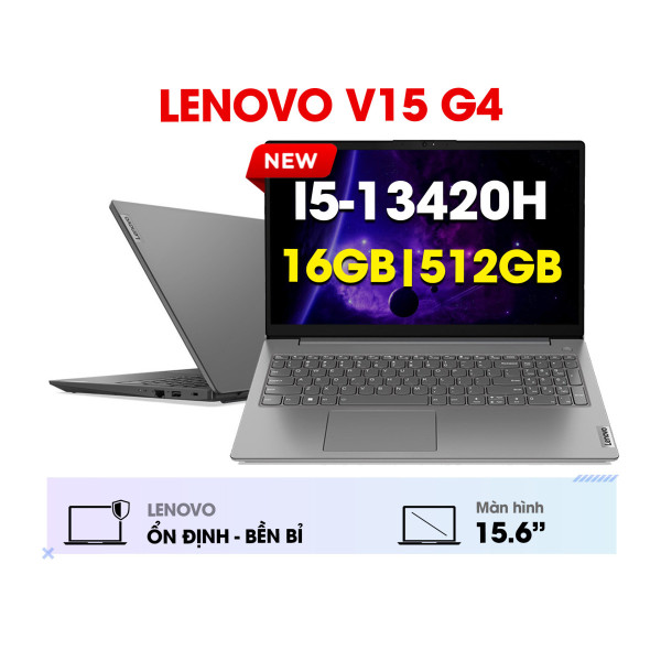 Laptop Lenovo V15 G4 IRU 83CC0041VN (Core i5-13420H | 16GB DDR4 | 512GB SSD | Intel UHD Graphics | 15.6' FHD | Wi-Fi 6 | NoOS | Xám)