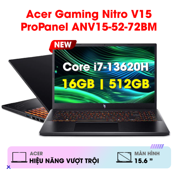 Laptop Acer Gaming Nitro V 15 ProPanel ANV15-52-72BM (Intel Core i7-13620H | RTX 5050 | 15.6' FHD 180Hz | Win 11 | Đen)
