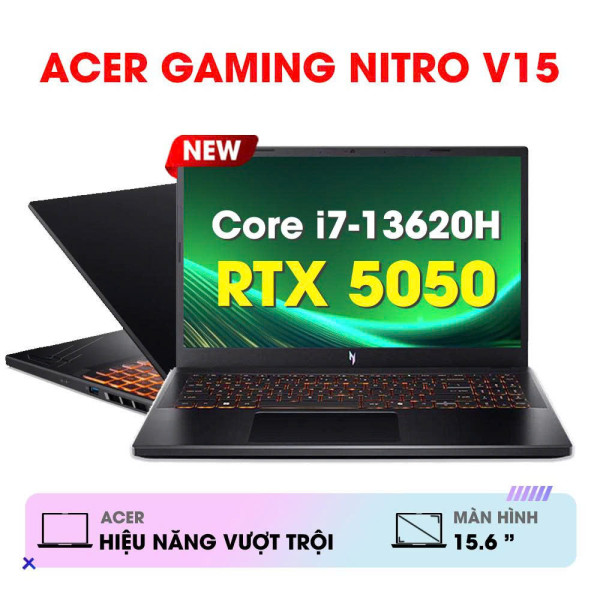 Laptop Acer Gaming Nitro V 15 ProPanel ANV15-52-72BM (Intel Core i7-13620H | RTX 5050 | 15.6' FHD 180Hz | Win 11 | Đen)
