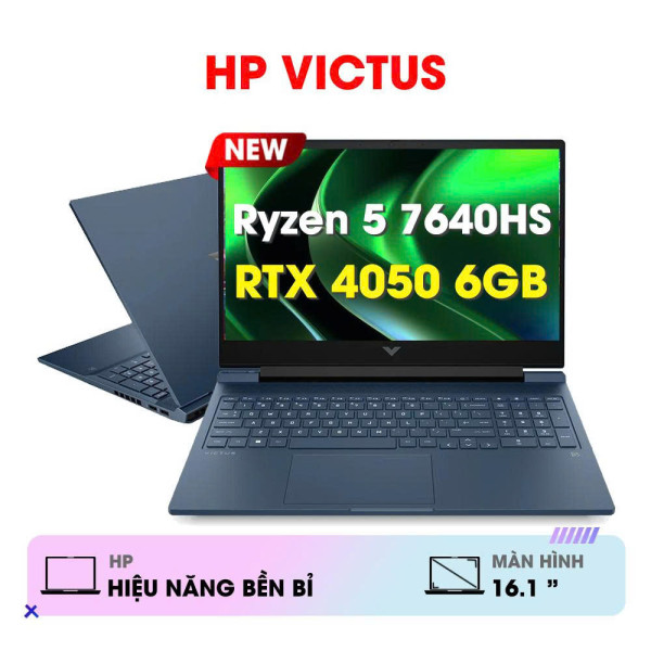 Laptop Gaming HP VICTUS 16-S0144AX-9Q991PA (Ryzen 5 7640HS | 32GB | 512GB | RTX 4050 6GB | 16.1' FHD 144Hz | Win11 | Blue)