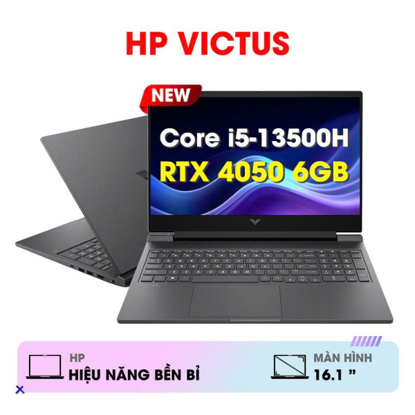 Laptop Gaming HP Victus 16-r0228TX 9Q979PA (Intel Core i5-13500H | 32GB | 512GB | RTX 4050 | 16.1 inch FHD 144Hz | Win 11 | Đen)