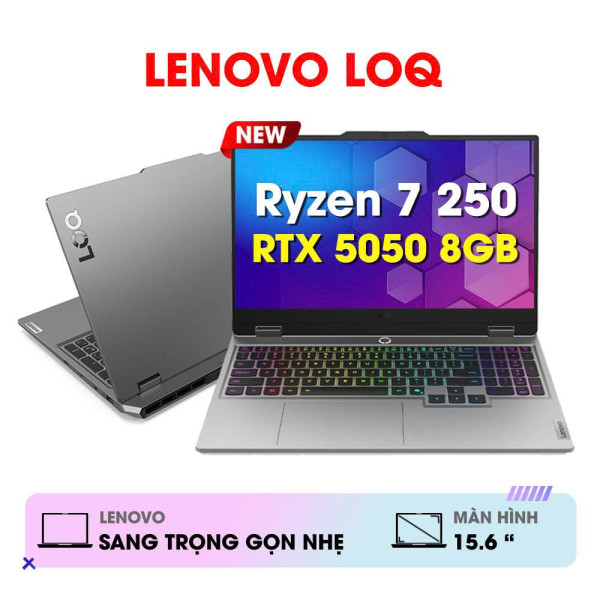 Laptop Gaming Lenovo LOQ 15AHP10 83JG0047VN (Ryzen 7 250 | 16GB | 512GB | RTX™ 5050 | 15.6 inch FHD 144Hz | Win 11 | Xám)