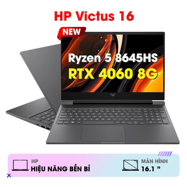Laptop Gaming HP Victus 16-s1146AX AZ0D1PA (Ryzen 5 8645HS | 16GB | 512GB | RTX 4060 | 16.1 inch FHD 165Hz | Win 11 | Đen)
