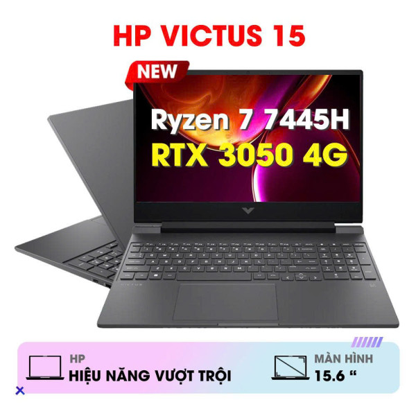 Laptop Gaming HP VICTUS 15-fb3116AX BX8U4PA (AMD Ryzen 7 7445H | RTX 3050 | 15.6 inch FHD 144Hz | 16GB | 512GB | Win 11 | Đen)