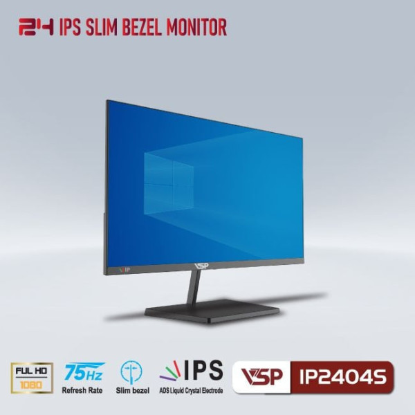 MÀN HÌNH VSP IP2404S ( 23.8 INCH/ FHD/ IPS/ 75HZ/ 5MS/ HDMI+VGA/ PHẲNG/ BLACK)