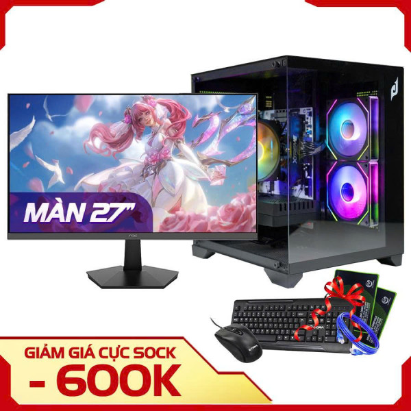 BỘ PC GAMING CORE I5 11400F | RAM 16G | GTX 1660 Super 6G | Nvme 256G | MÀN HÌNH 27INCH