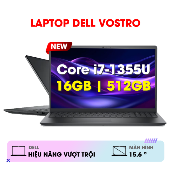 LAPTOP DELL VOSTRO 3530 I7 1355U/16GB/512GB/15.6' FHD EKB Black Free Dos