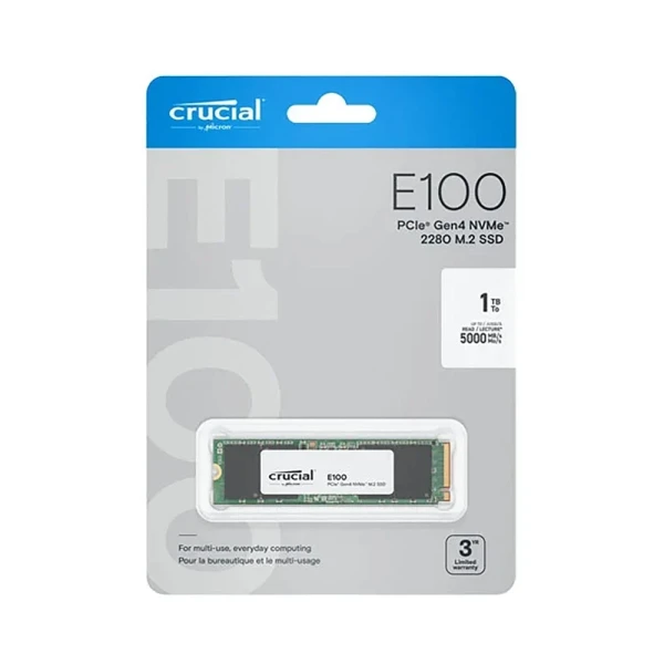 SSD NVME CRUCIAL E100 480GB (ĐỌC 4700MB/S GHI 2500MB/S) M.2 PCIE GEN4 X4 (CT480E100SSD8)