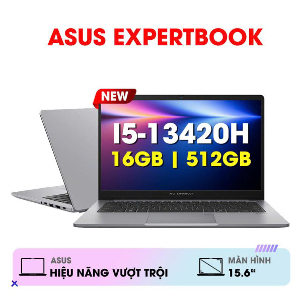 Laptop ASUS ExpertBook P1503CVA-i516-50W (Intel Core i5-13420H | Intel UHD | 16GB | 512GB | 15.6 inch FHD Win 11 | Xám)
