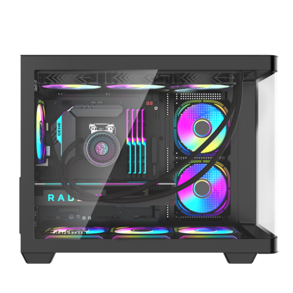 VỎ CASE MÁY TÍNH DARKFLASH L285M BLACK (M-ATX ,ITX,RAD 360, KÍNH CONG, KHÔNG FAN)