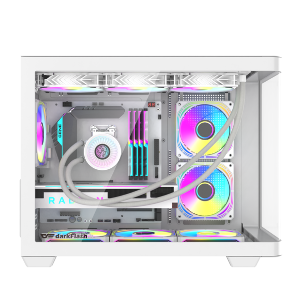 VỎ CASE DARKFLASH L285M WHITE (M-ATX ,ITX/RAD 360/ KÍNH CONG/ KHÔNG FAN)