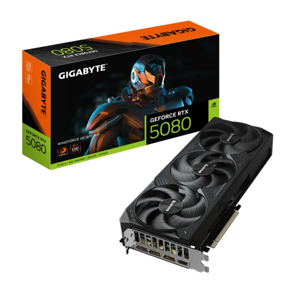 VGA GIGABYTE GEFORCE RTX 5080 WINDFORCE OC 16G GDDR7
