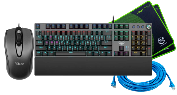 Quà Tặng COMBO Phím AULA F2058 RED SWITCH, Chuột FUHLEN L102, BÀN DI FUHLEN, DÂY MẠNG 5M trị giá 850.000 VNĐ