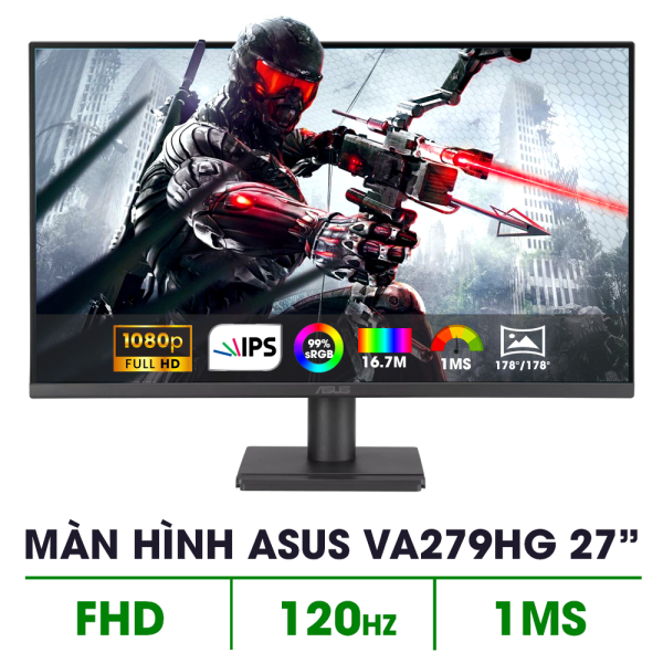 MÀN HÌNH ASUS VA279HG (27 INCH/ IPS/ FHD/ 120HZ/ 1MS)