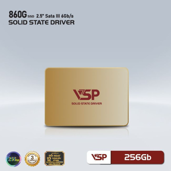 SSD VSP 256GB (ĐỌC 560MB/S GHI 470MB/S) SATA III 2.5 INCH (VSP-256GB-860G)
