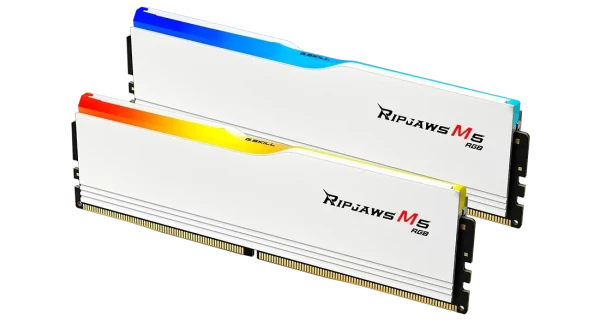 KIT RAM GSKILL RIPJAWS M5 RGB 64GB (2X32GB) BUS 6400MHZ DDR5 WHITE (F5-6400J3239G32GX2-RM5RW)