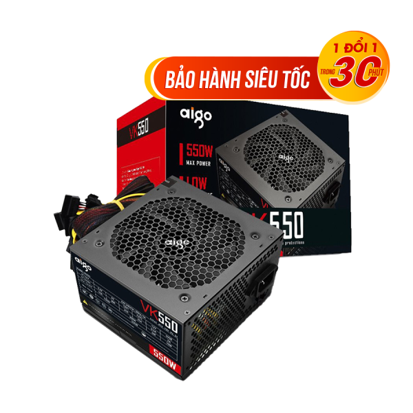 Nguồn máy tính AIGO VK550 - 550W (Cáp dẹt màu đen)