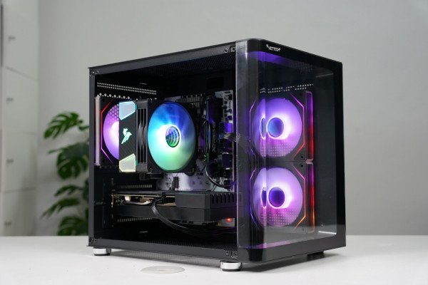 VỎ CASE AQUANAUT PRO GAMING X7 KÍNH CONG ĐEN.