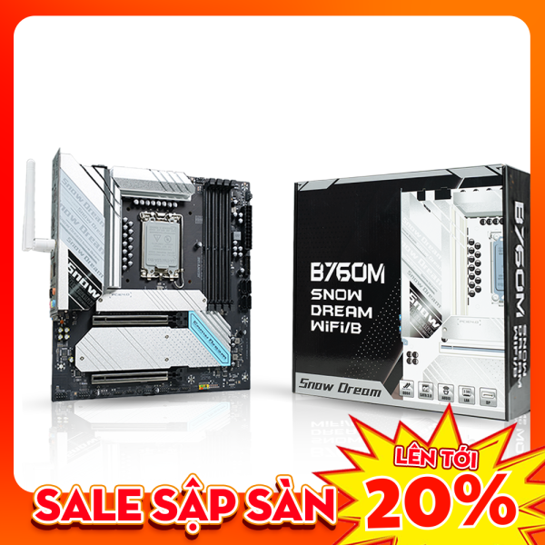 MAIN JGINYUE B760M SNOW DREAM WIFI DDR4 BLACK (VRM 14+1+1  chạy tốt Core I5 14600K trở lại) | BL