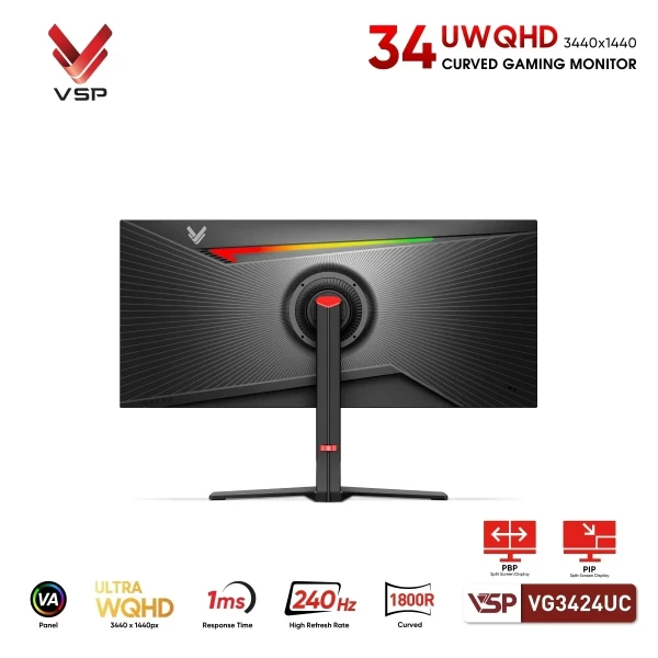 MÀN HÌNH CONG VSP VG3424UC (34INCH / UWQHD / VA / WQHD/ 240HZ / 1MS)