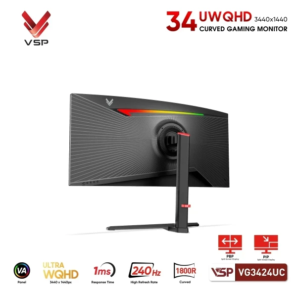 MÀN HÌNH CONG VSP VG3424UC (34INCH / UWQHD / VA / WQHD/ 240HZ / 1MS)