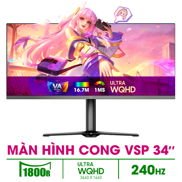 MÀN HÌNH CONG VSP VG3424UC (34INCH / UWQHD / VA / WQHD/ 240HZ / 1MS)