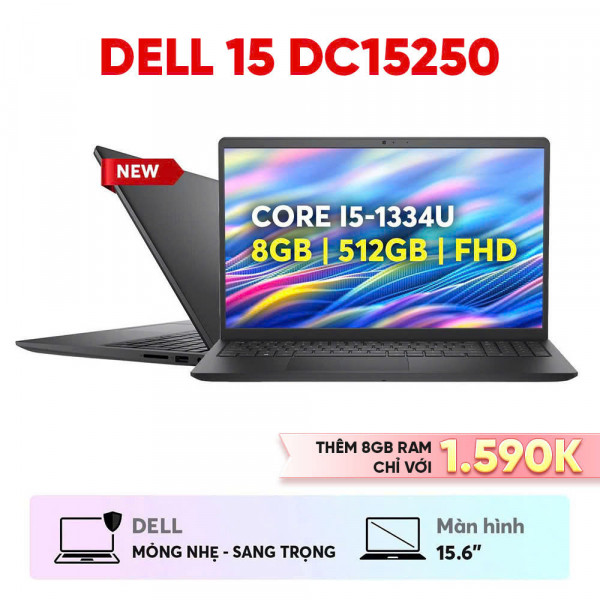  DELL 15 DC15250 CORE™ I5-1334U/ 512GB SSD/ 8GB DDR4/ 15.6' (1920X1080) TOUCHSCREEN/ WIN11 S-MODE/ CARBON BLACK _NK								