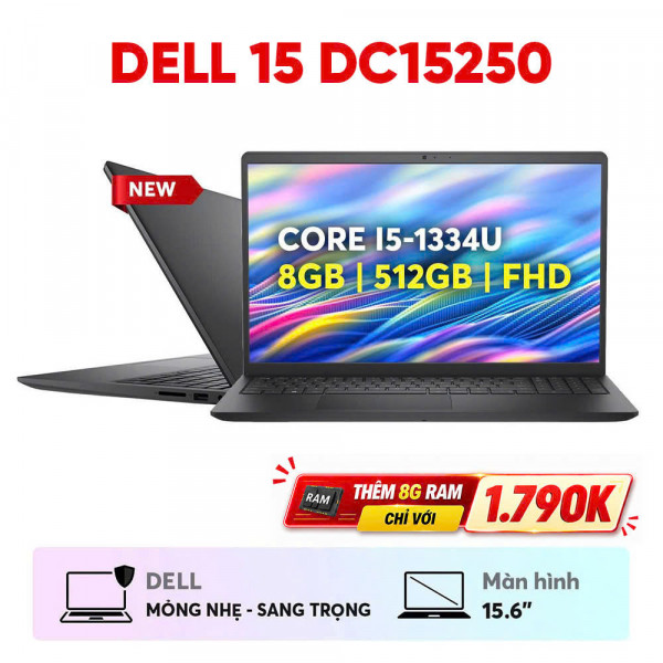  DELL 15 DC15250 CORE™ I5-1334U/ 512GB SSD/ 8GB DDR4/ 15.6' (1920X1080) TOUCHSCREEN/ WIN11 S-MODE/ CARBON BLACK _NK								