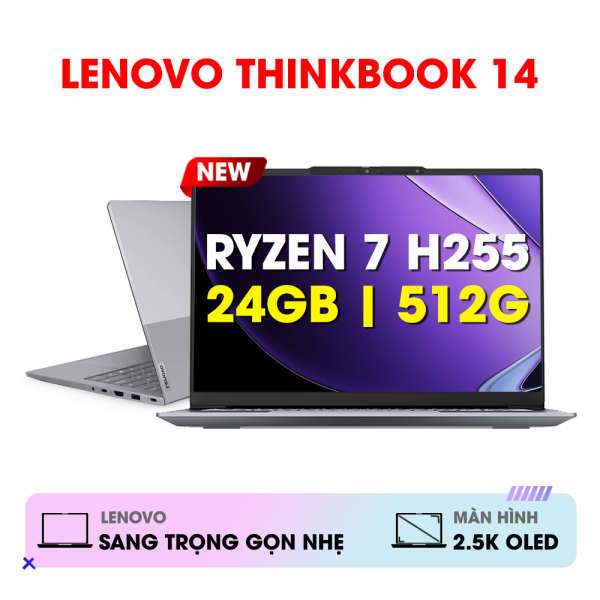LAPTOP LENOVO THINKBOOK 14 G7+ 2025 AMD RYZEN 7 H 255 RAM 24GB SSD 512GB 14.5' 2.5K 90HZ