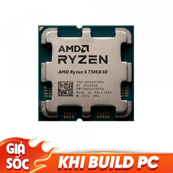 CPU AMD RYZEN 5 7500X3D TRAY (AMD AM5/ 6 CORES 12 THREADS/ BASE 4.0GHZ/ TURBO 4.5GHZ/ CACHE 102MB)