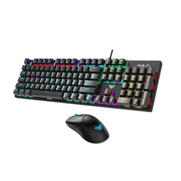Combo Phím Cơ RGB AULA S2022 PRO, CHUỘT FUHLEN L102