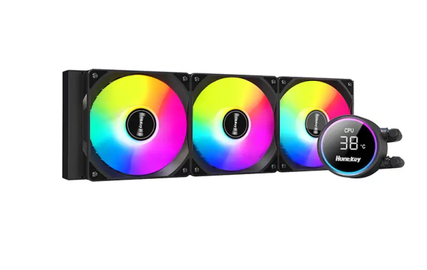 TẢN HUNTKEY GX360R BLACKTIP SHARK BLACK LED ARGB (CÓ HIỂN THỊ NHIỆT ĐỘ)