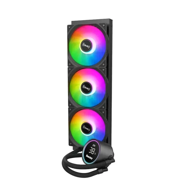 TẢN HUNTKEY GX360R BLACKTIP SHARK BLACK LED ARGB (CÓ HIỂN THỊ NHIỆT ĐỘ)